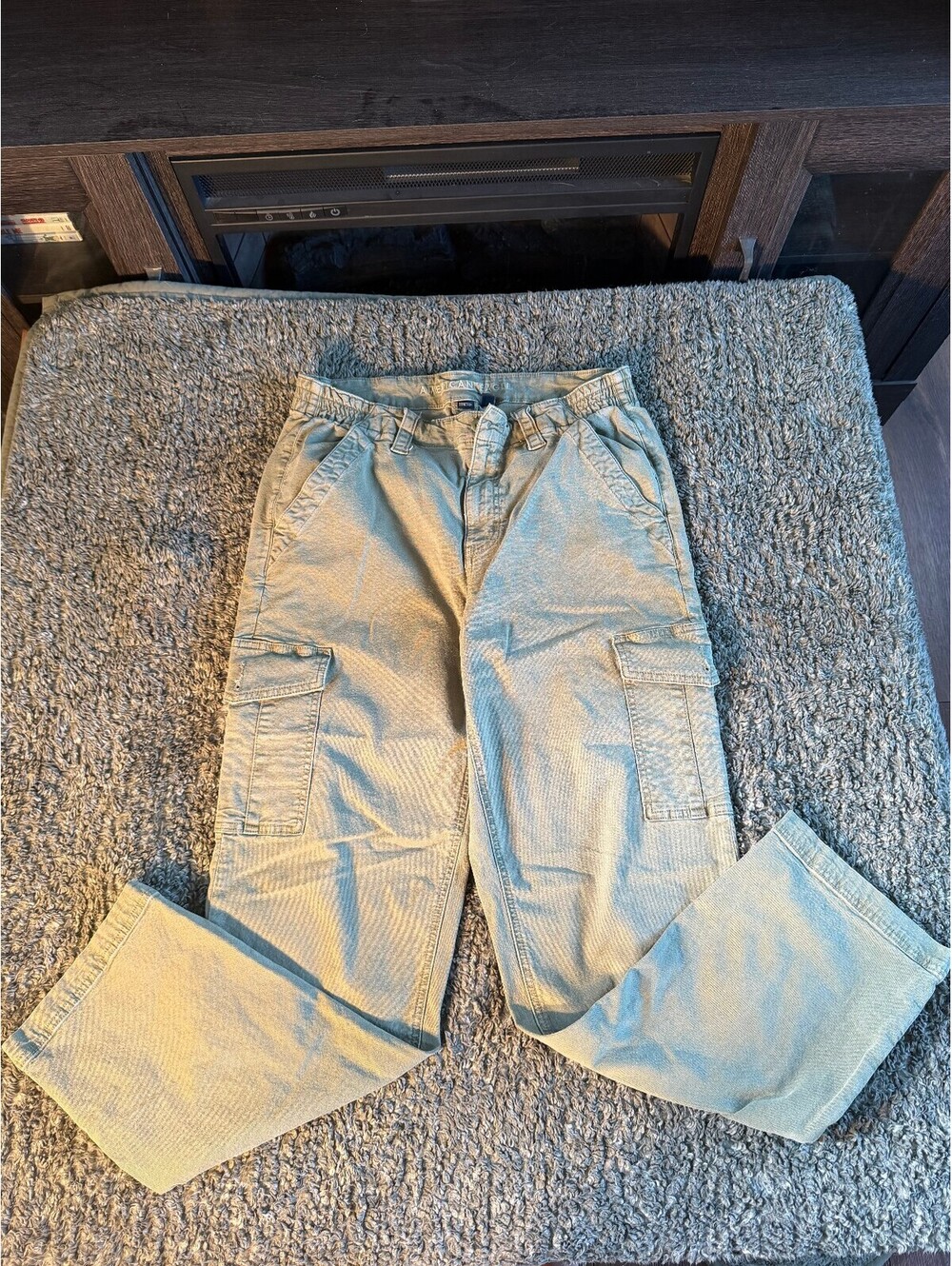 American Eagle Women's Size 12 Regular Stretch Cargo Pants - Beige